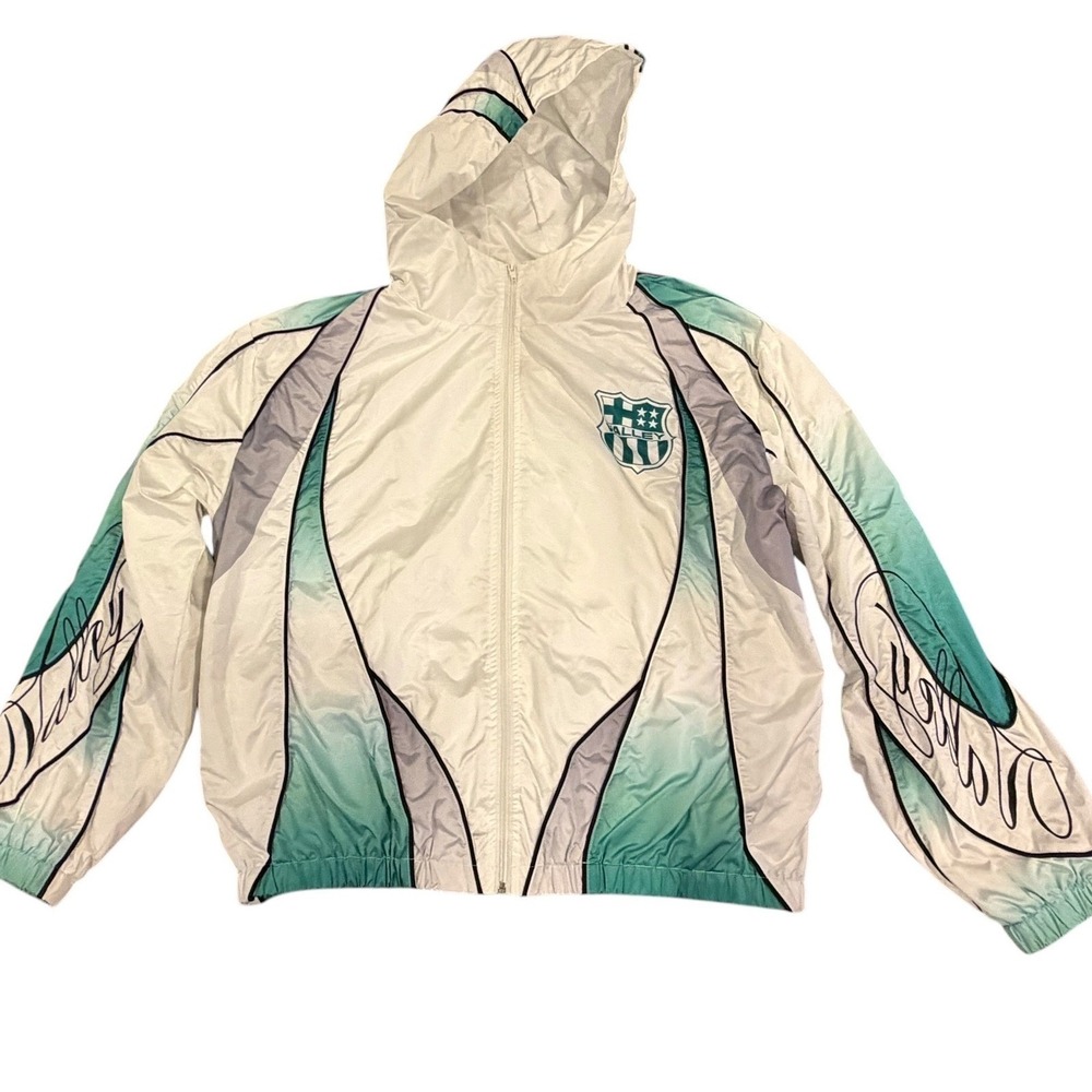 Vale Forever Valley Tracksuit Jacket White‎ Teal Windbreaker Size XL